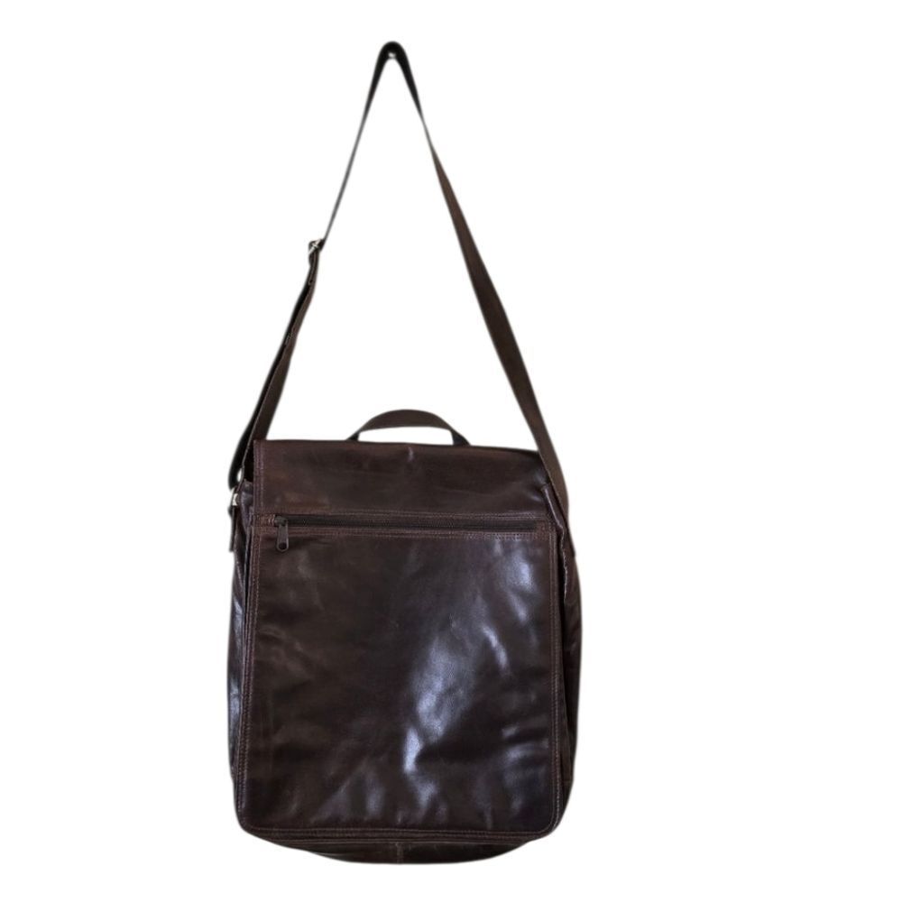 WILSON Leather Genuine Leather Crossbody Bag Brown‎ Unisex Laptop Bag
